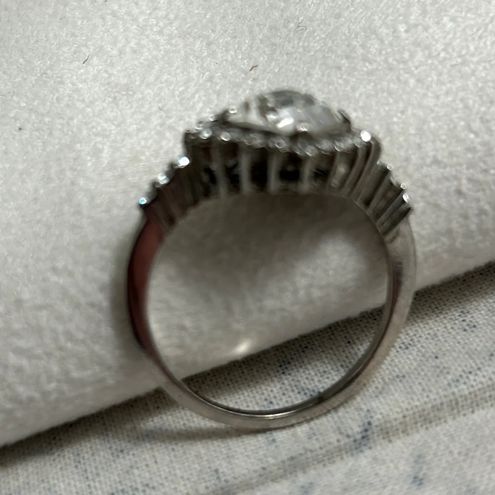 Brighton Demantur Ring Clear Crystals Silver Plated Size 9.5 & Cloth Bag - Picture 5 of 11